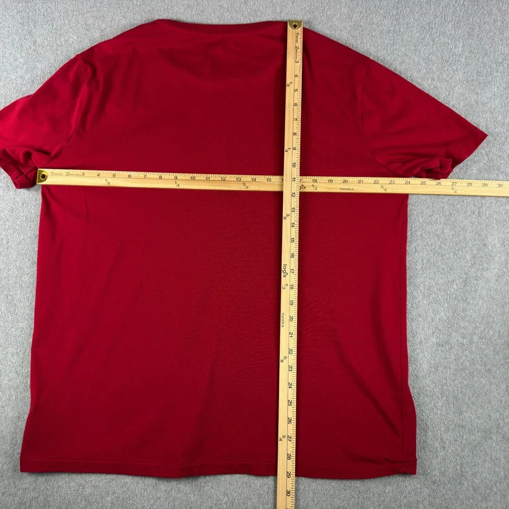 Polo Ralph Lauren Mens Red Short Sleeve T-Shirt Red Football Champs Soft Tee XXL